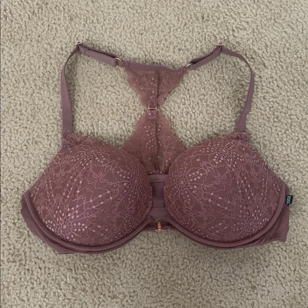 PINK Mauve Lace Crossback Bra 36D